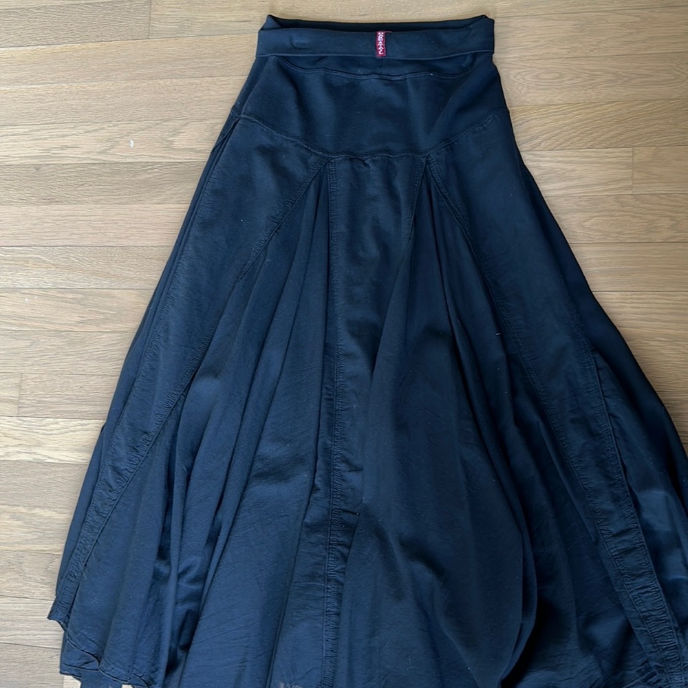 Hard Tail black flared maxi skirt size xs